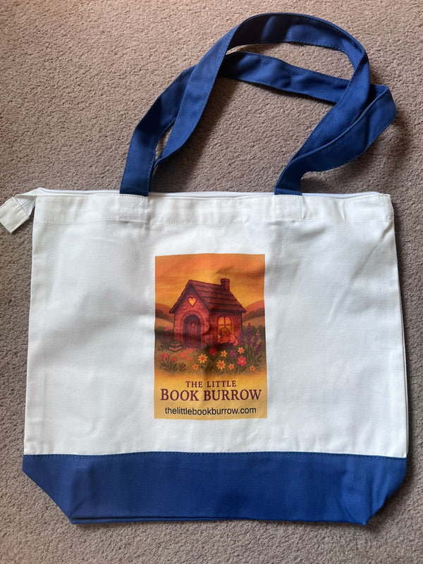 Zipped cotton tote bag